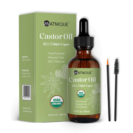 Natnique Organic Castor Oil for Eyelash & Eyebrow Growth